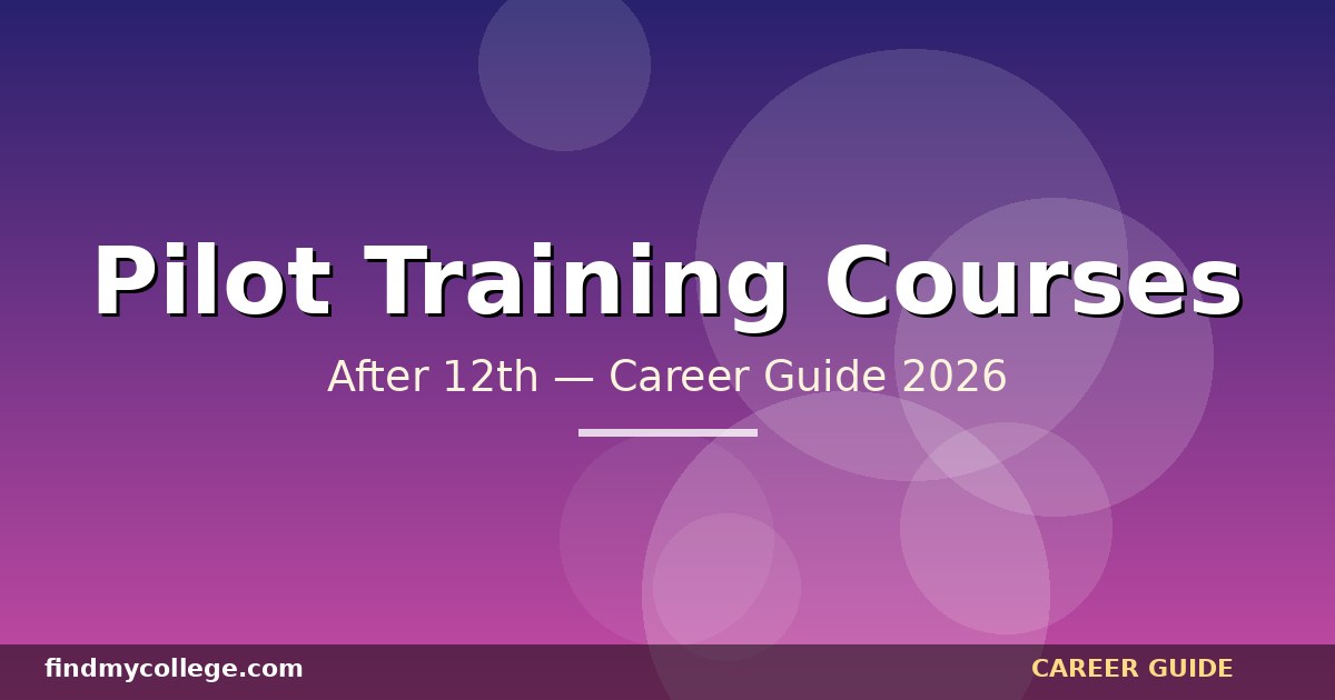 Best Pilot Training Courses After 12th in India — Eligibility, Fees, Career Path (2026)