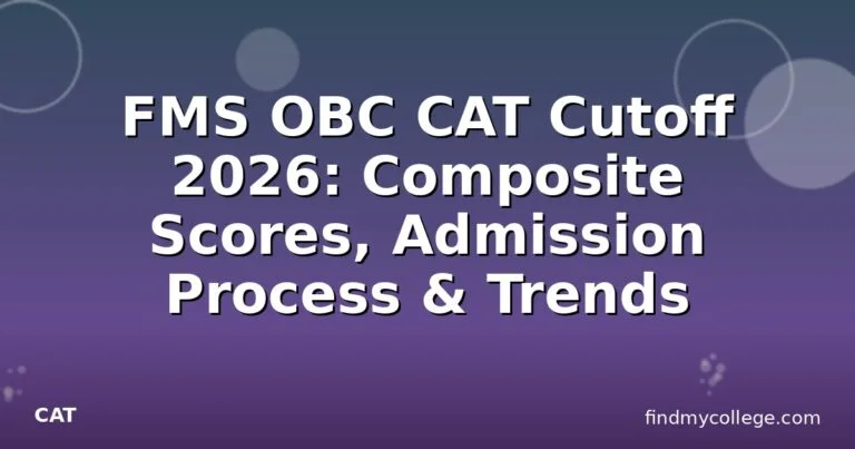 FMS OBC CAT Cutoff 2026: Composite Scores, Admission Process & Trends