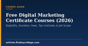 Free Digital Marketing Certificate Courses (2026): Eligibility, Duration, Fees, Top Institutes & Job Scope