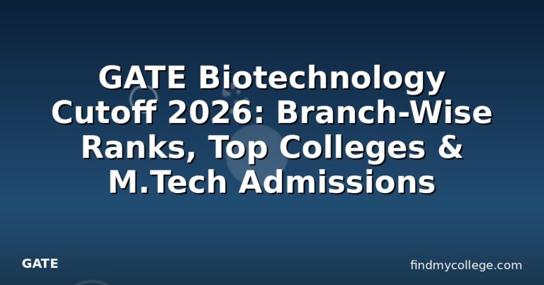 GATE Biotechnology Cutoff 2026: Branch-Wise Ranks, Top Colleges & M.Tech Admissions