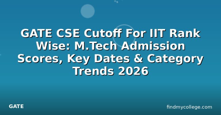 GATE CSE Cutoff For IIT Rank Wise: M.Tech Admission Scores, Key Dates & Category Trends 2026