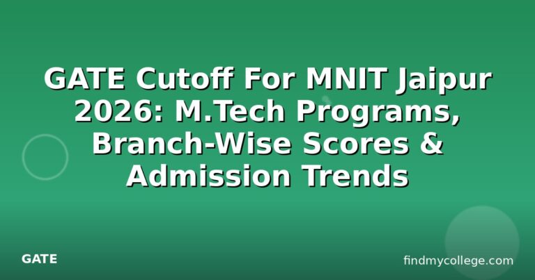 GATE Cutoff For MNIT Jaipur 2026: M.Tech Programs, Branch-Wise Scores & Admission Trends
