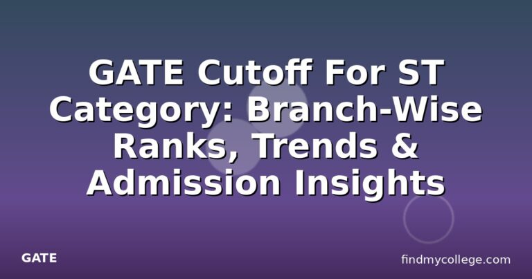 GATE Cutoff For ST Category: Branch-Wise Ranks, Trends & Admission Insights