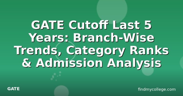 GATE Cutoff Last 5 Years: Branch-Wise Trends, Category Ranks & Admission Analysis