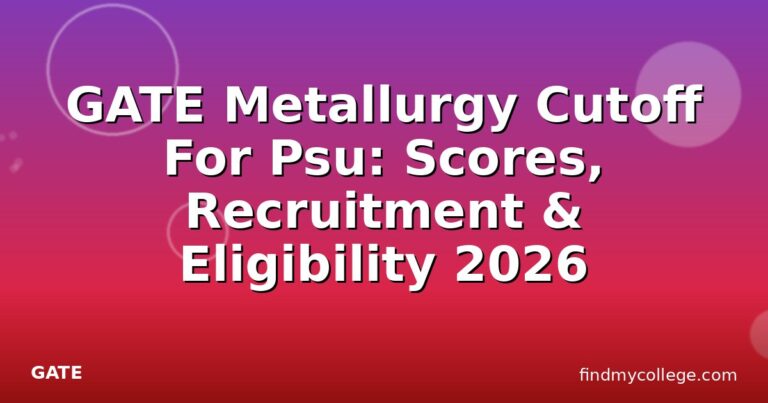 GATE Metallurgy Cutoff For Psu: Scores, Recruitment & Eligibility 2026