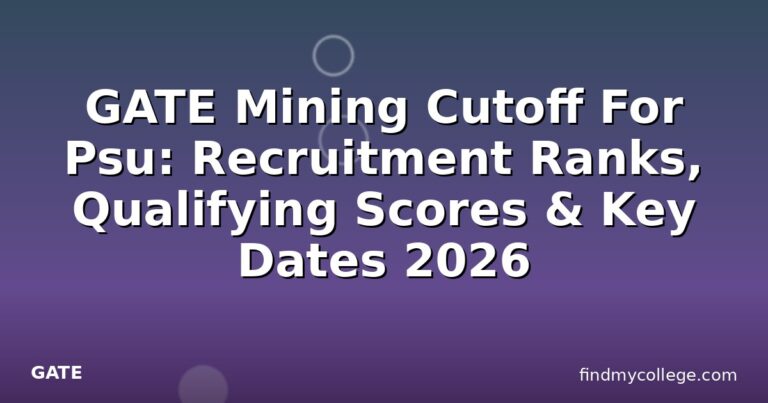 GATE Mining Cutoff For Psu: Recruitment Ranks, Qualifying Scores & Key Dates 2026