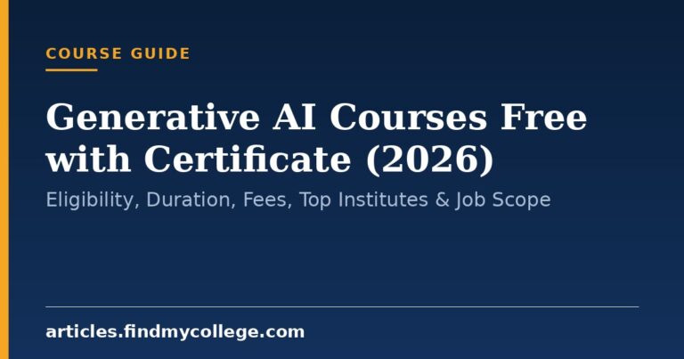Generative AI Courses Free with Certificate (2026): Eligibility, Duration, Fees, Top Institutes & Job Scope