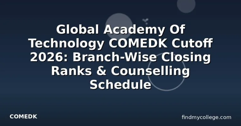 Global Academy Of Technology COMEDK Cutoff 2026: Branch-Wise Closing Ranks & Counselling Schedule