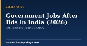 Government Jobs After Bds in India (2026): List, Eligibility, Exams & Salary