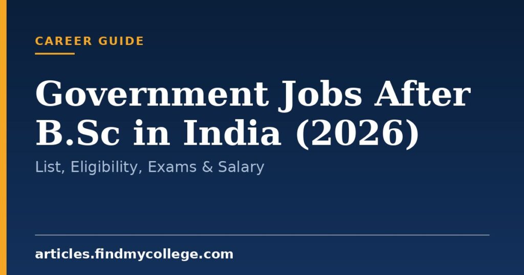 Government Jobs After B.Sc in India (2026): List, Eligibility, Exams & Salary