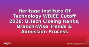 Heritage Institute Of Technology WBJEE Cutoff 2026: B.Tech Closing Ranks, Branch-Wise Trends & Admission Process