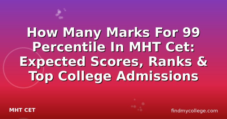 How Many Marks For 99 Percentile In MHT Cet: Expected Scores, Ranks & Top College Admissions