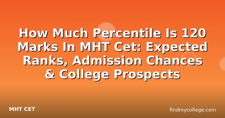 How Much Percentile Is 120 Marks In MHT Cet: Expected Ranks, Admission Chances & College Prospects