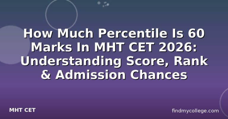 How Much Percentile Is 60 Marks In MHT CET 2026: Understanding Score, Rank & Admission Chances