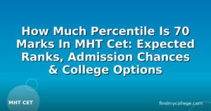 How Much Percentile Is 70 Marks In MHT Cet: Expected Ranks, Admission Chances & College Options