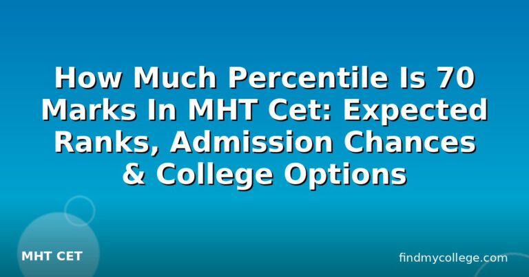 How Much Percentile Is 70 Marks In MHT Cet: Expected Ranks, Admission Chances & College Options