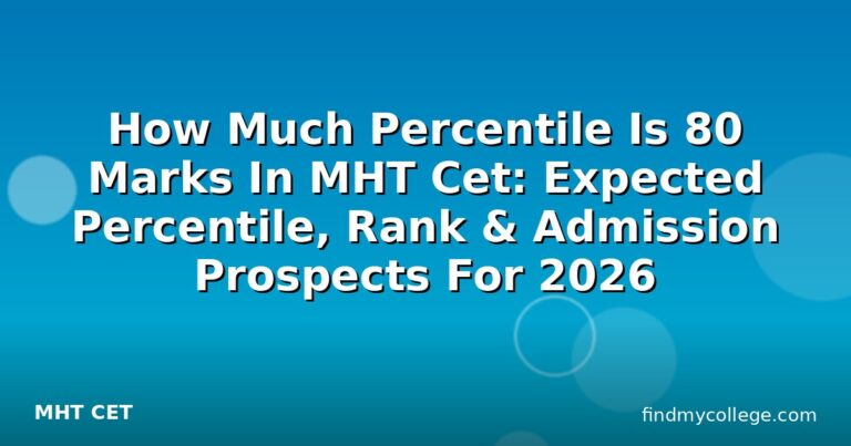 How Much Percentile Is 80 Marks In MHT Cet: Expected Percentile, Rank & Admission Prospects For 2026