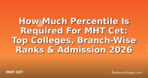 How Much Percentile Is Required For MHT Cet: Top Colleges, Branch-Wise Ranks & Admission 2026