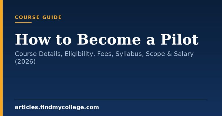How to Become a Pilot: Course Details, Eligibility, Fees, Syllabus, Scope & Salary (2026)