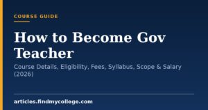 How to Become Gov Teacher: Course Details, Eligibility, Fees, Syllabus, Scope & Salary (2026)