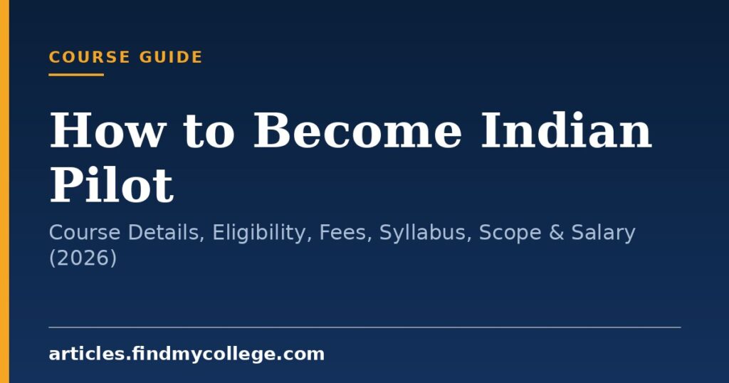How to Become Indian Pilot: Course Details, Eligibility, Fees, Syllabus, Scope & Salary (2026)