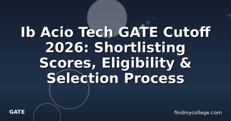 Ib Acio Tech GATE Cutoff 2026: Shortlisting Scores, Eligibility & Selection Process