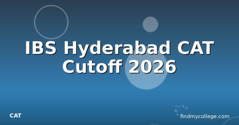 IBS Hyderabad CAT Cutoff 2026
