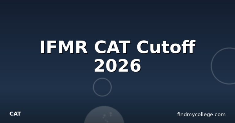 IFMR CAT Cutoff 2026