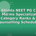 Igmc Shimla NEET PG Cutoff 2026: Md/ms Specializations, Category Ranks & Counselling Schedule