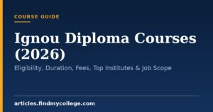 Ignou Diploma Courses (2026): Eligibility, Duration, Fees, Top Institutes & Job Scope