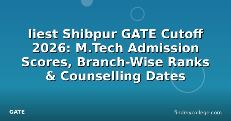 Iiest Shibpur GATE Cutoff 2026: M.Tech Admission Scores, Branch-Wise Ranks & Counselling Dates