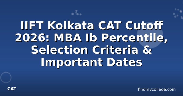 IIFT Kolkata CAT Cutoff 2026: MBA Ib Percentile, Selection Criteria & Important Dates