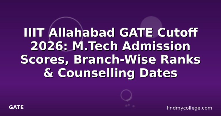 IIIT Allahabad GATE Cutoff 2026: M.Tech Admission Scores, Branch-Wise Ranks & Counselling Dates