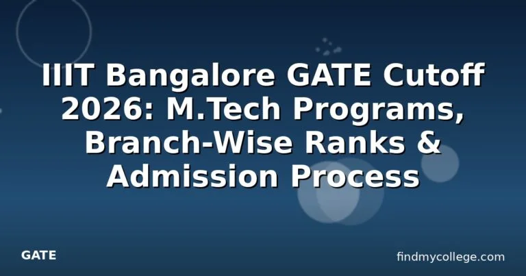 IIIT Bangalore GATE Cutoff 2026: M.Tech Programs, Branch-Wise Ranks & Admission Process