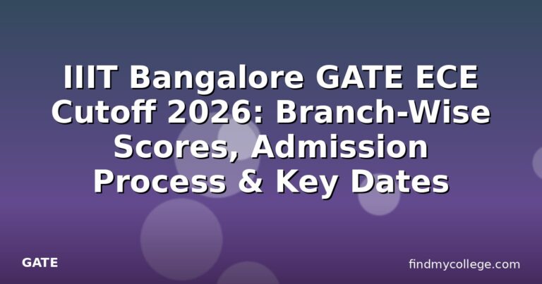 IIIT Bangalore GATE ECE Cutoff 2026: Branch-Wise Scores, Admission Process & Key Dates