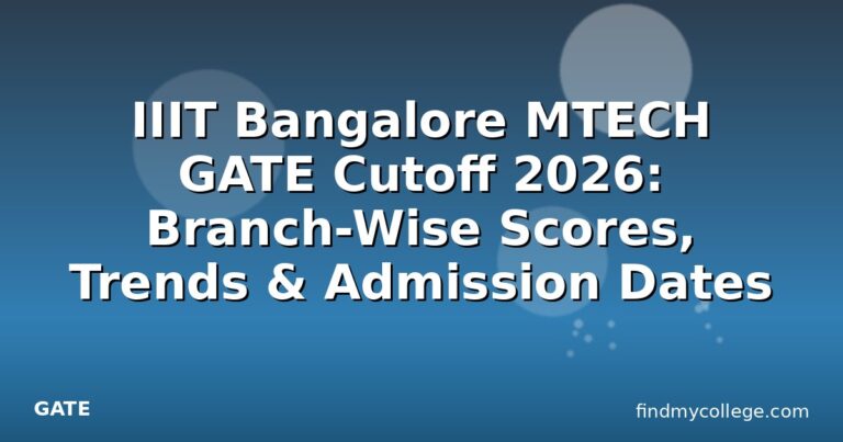 IIIT Bangalore MTECH GATE Cutoff 2026: Branch-Wise Scores, Trends & Admission Dates