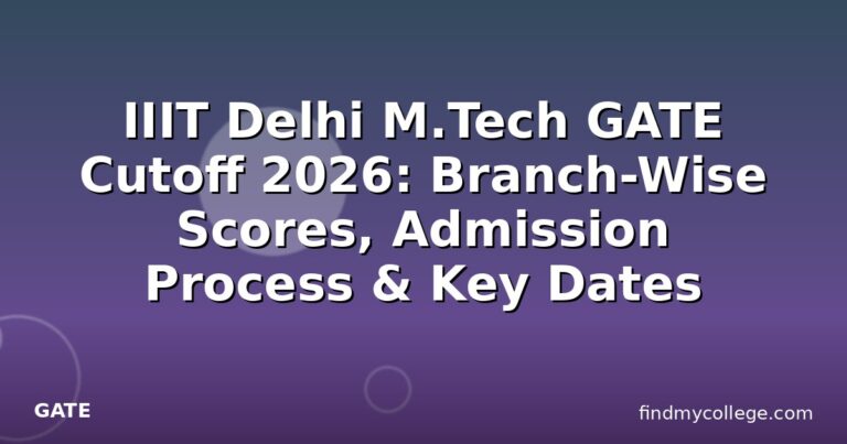 IIIT Delhi M.Tech GATE Cutoff 2026: Branch-Wise Scores, Admission Process & Key Dates