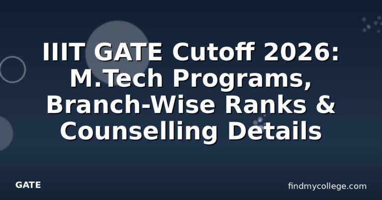 IIIT GATE Cutoff 2026: M.Tech Programs, Branch-Wise Ranks & Counselling Details