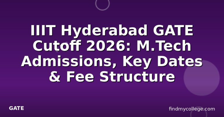 IIIT Hyderabad GATE Cutoff 2026: M.Tech Admissions, Key Dates & Fee Structure
