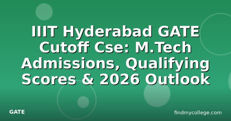 IIIT Hyderabad GATE Cutoff Cse: M.Tech Admissions, Qualifying Scores & 2026 Outlook