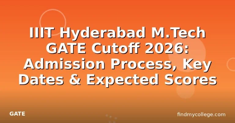 IIIT Hyderabad M.Tech GATE Cutoff 2026: Admission Process, Key Dates & Expected Scores