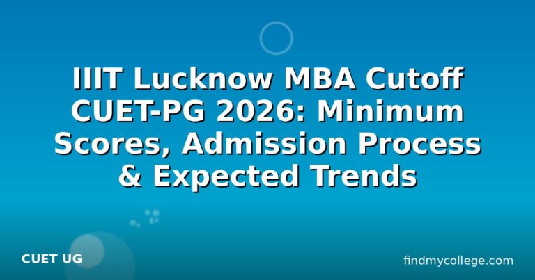 IIIT Lucknow MBA Cutoff CUET-PG 2026: Minimum Scores, Admission Process & Expected Trends