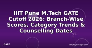 IIIT Pune M.Tech GATE Cutoff 2026: Branch-Wise Scores, Category Trends & Counselling Dates