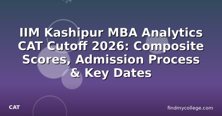 IIM Kashipur MBA Analytics CAT Cutoff 2026: Composite Scores, Admission Process & Key Dates