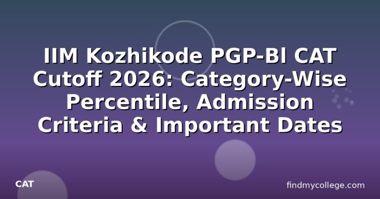 IIM Kozhikode PGP-Bl CAT Cutoff 2026: Category-Wise Percentile, Admission Criteria & Important Dates