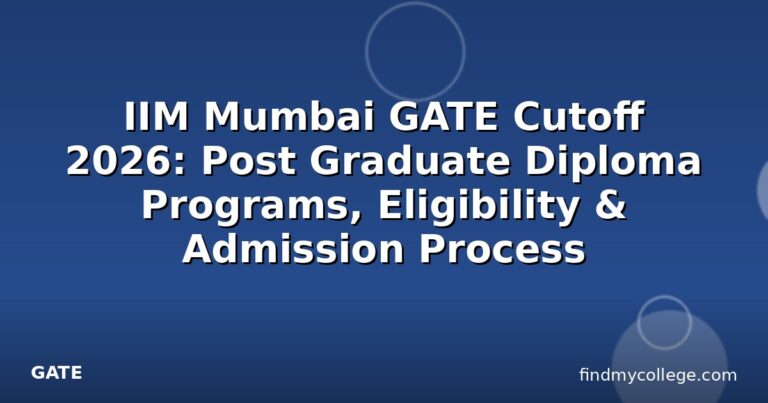 IIM Mumbai GATE Cutoff 2026: Post Graduate Diploma Programs, Eligibility & Admission Process