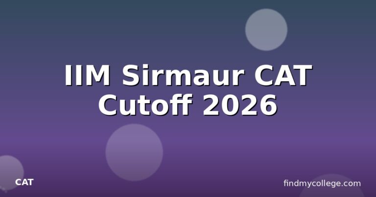 IIM Sirmaur CAT Cutoff 2026