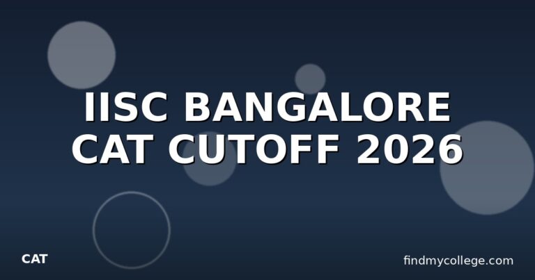 IISC BANGALORE CAT CUTOFF 2026
