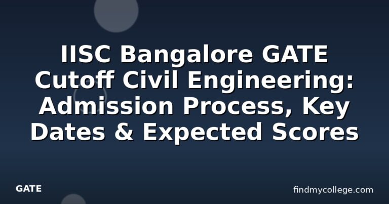 IISC Bangalore GATE Cutoff Civil Engineering: Admission Process, Key Dates & Expected Scores