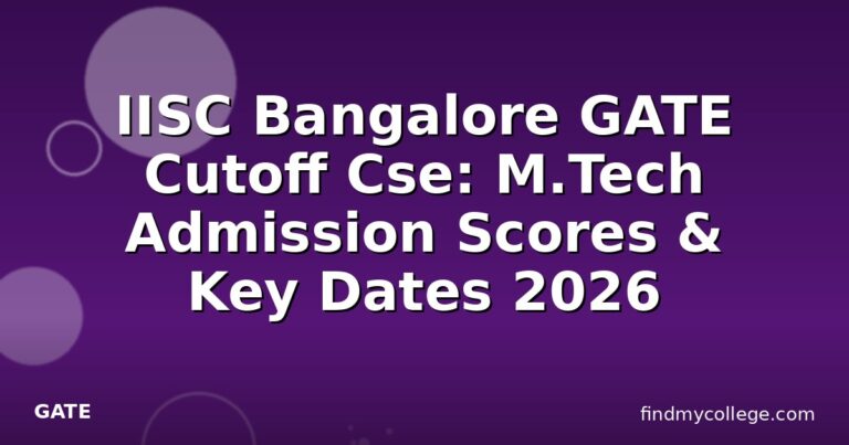 IISC Bangalore GATE Cutoff Cse: M.Tech Admission Scores & Key Dates 2026